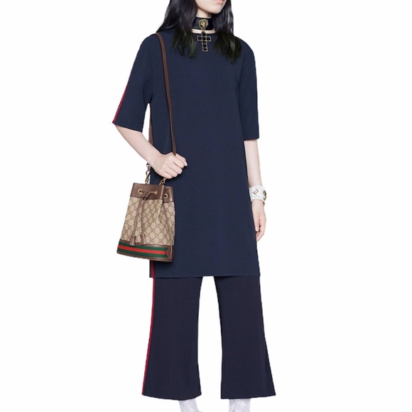 NWT Gucci Stretch Viscose Tunic Dress With Web - Picture 2 of 6